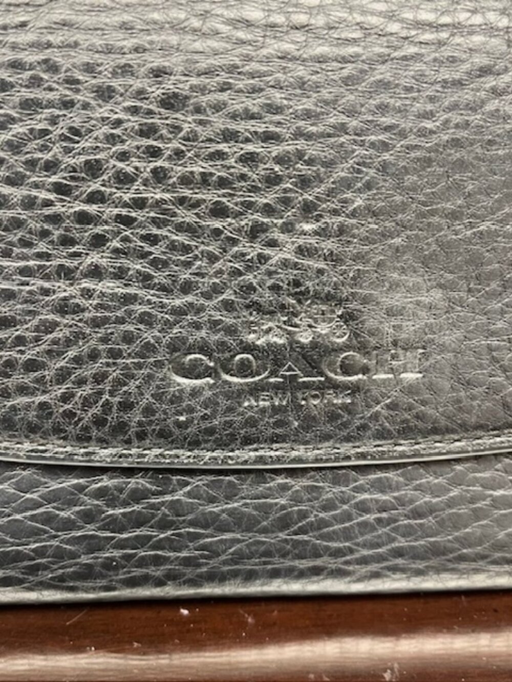 COACH black leather checkbook wallet